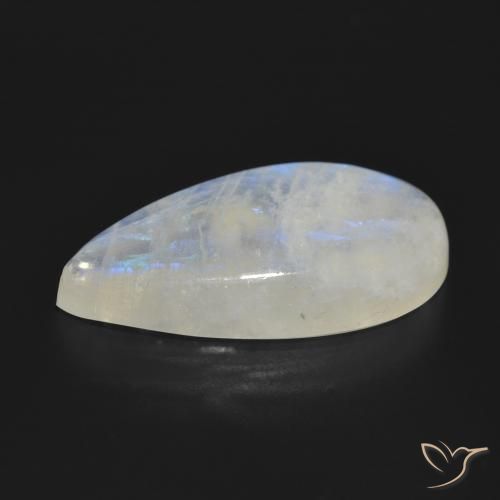 Pierre de lune arc-en-ciel Blanc bleuâtre naturelle En forme de poire, 23.96 ct, Translucide