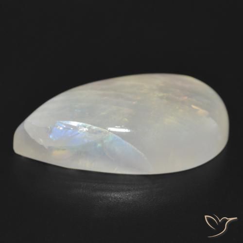 Pierre de lune arc-en-ciel Blanc bleuâtre naturelle En forme de poire, 23.63 ct, Translucide