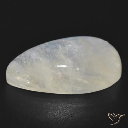 Pierre de lune arc-en-ciel Blanc bleuâtre naturelle En forme de poire, 20.60 ct, Translucide