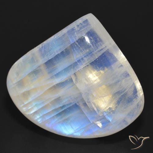 Pierre de lune arc-en-ciel Blanc bleuâtre naturelle En forme de poire, 36.83 ct, Translucide