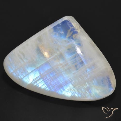 Pierre de lune arc-en-ciel Blanc bleuâtre naturelle En forme de poire, 36.47 ct, Translucide