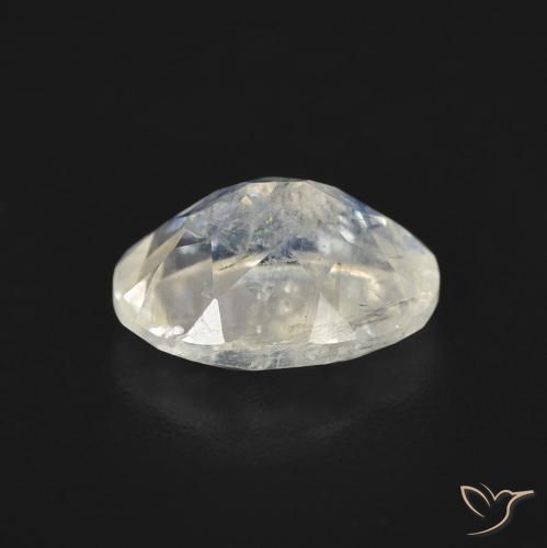 Pierre de lune arc-en-ciel Blanc bleuâtre naturelle ovale, 1.71 ct, Transparent