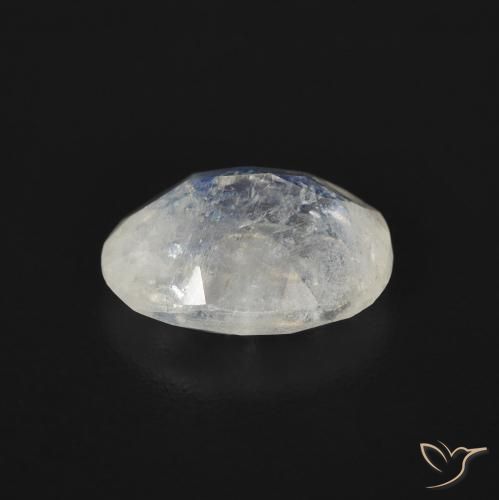 Pierre de lune arc-en-ciel Blanc bleuâtre naturelle ovale, 1.55 ct, Transparent