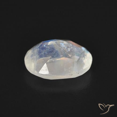 Pierre de lune arc-en-ciel Blanc bleuâtre naturelle ovale, 1.14 ct, Transparent
