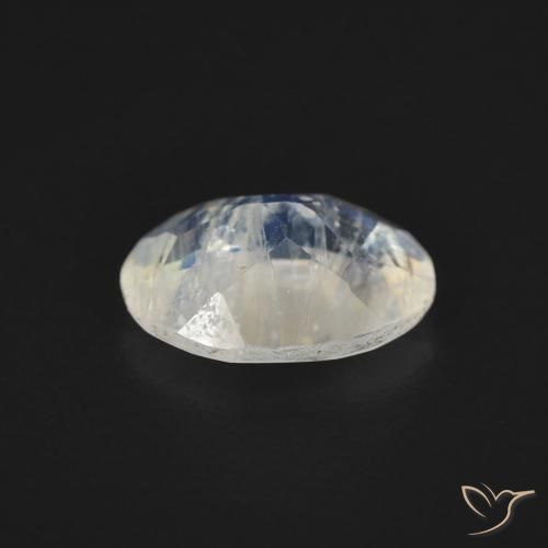 Pierre de lune arc-en-ciel Blanc bleuâtre naturelle ovale, 1.00 ct, Transparent