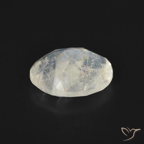 Pierre de lune arc-en-ciel Blanc bleuâtre naturelle ovale, 1.68 ct, Transparent
