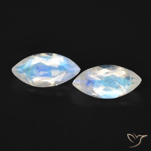 Shop natural 0.97ct Blanc bleuâtre Pierre de lune arc-en-ciel gems, Marquise, from États Unis at GemSelect. In stock, global shipping!