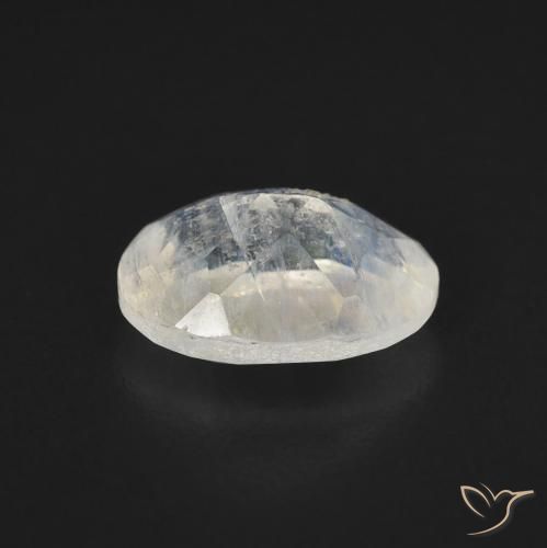 Pierre de lune arc-en-ciel Blanc bleuâtre naturelle ovale, 1.13 ct, Transparent