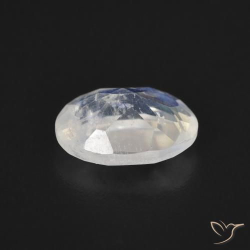 Pierre de lune arc-en-ciel Blanc bleuâtre naturelle ovale, 1.15 ct, Transparent