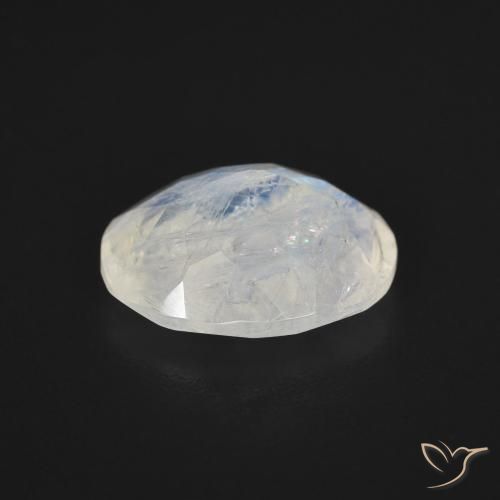 Pierre de lune arc-en-ciel Blanc bleuâtre naturelle ovale, 3.00 ct, Transparent