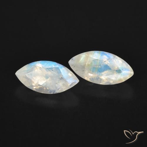 Shop natural 1.24ct Blanc bleuâtre Pierre de lune arc-en-ciel gems, Marquise, from États Unis at GemSelect. In stock, global shipping!