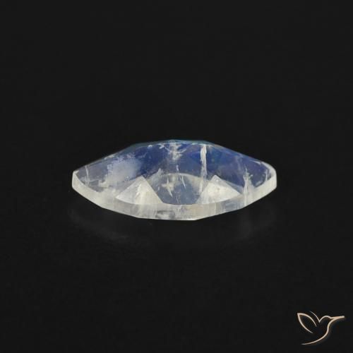 Pierre de lune arc-en-ciel Blanc bleuâtre naturelle Marquise, 0.52 ct, Transparent