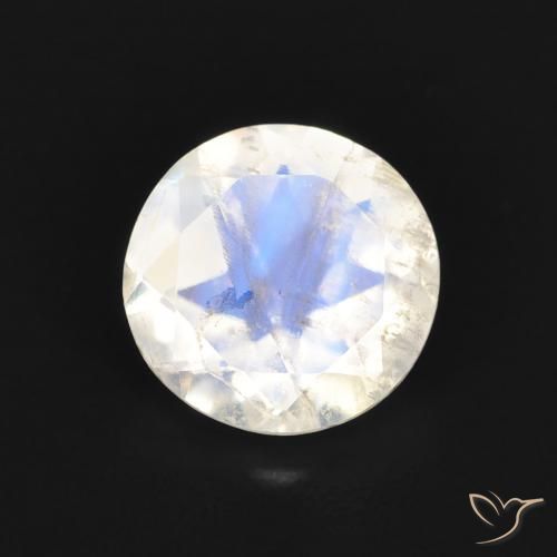 Pierre de lune arc-en-ciel Blanc bleuâtre naturelle Tour, 1.05 ct, Transparent