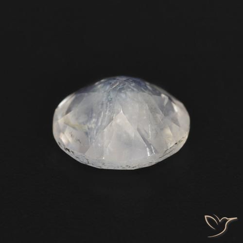 Pierre de lune arc-en-ciel Blanc bleuâtre naturelle Tour, 1.05 ct, Transparent