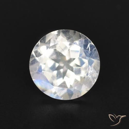 0.84ct Naturel Blanc bleuâtre Pierre de lune arc-en-ciel, Tour, Transparent