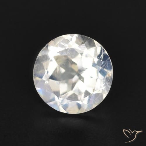 Pierre de lune arc-en-ciel Blanc bleuâtre naturelle Tour, 0.84 ct, Transparent