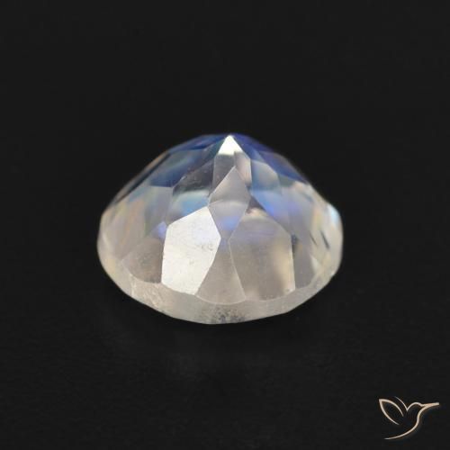 Pierre de lune arc-en-ciel Blanc bleuâtre naturelle Tour, 0.84 ct, Transparent