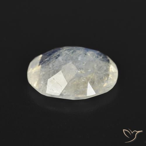 Pierre de lune arc-en-ciel Blanc bleuâtre naturelle ovale, 2.68 ct, Transparent