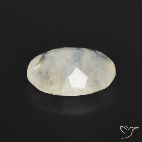 Pierre de lune arc-en-ciel Blanc bleuâtre naturelle ovale, 2.69 ct, Transparent
