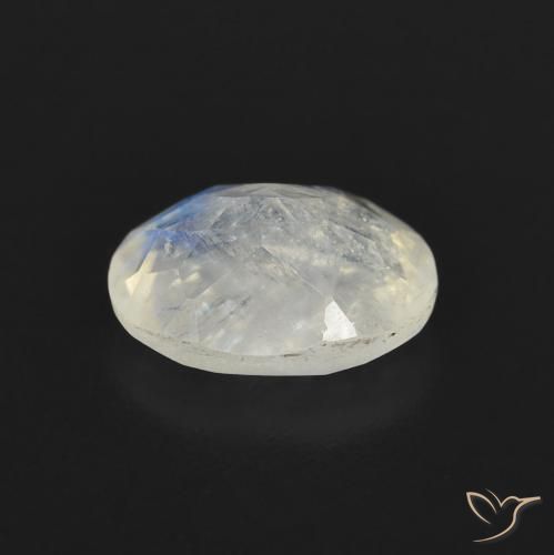 Pierre de lune arc-en-ciel Blanc bleuâtre naturelle ovale, 1.15 ct, Transparent