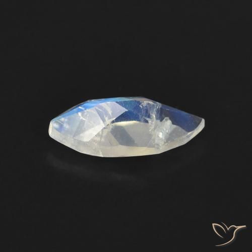Pierre de lune arc-en-ciel Blanc bleuâtre naturelle Marquise, 0.51 ct, Transparent