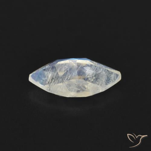 Pierre de lune arc-en-ciel Blanc bleuâtre naturelle Marquise, 0.55 ct, Transparent