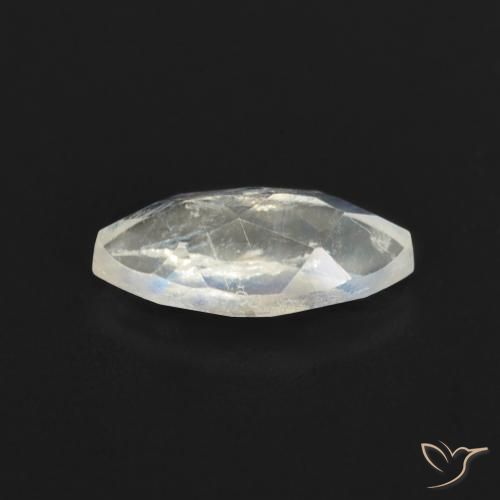 Pierre de lune arc-en-ciel Blanc bleuâtre naturelle Marquise, 0.61 ct, Transparent