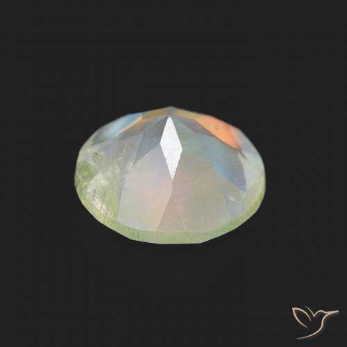 Pierre de lune arc-en-ciel Blanc bleuâtre naturelle Tour, 0.68 ct, Transparent