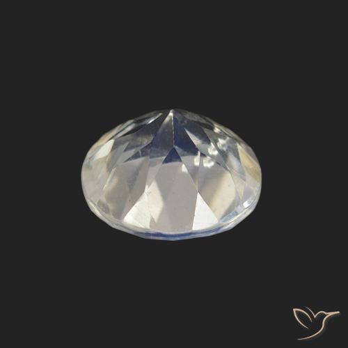 Pierre de lune arc-en-ciel Blanc bleuâtre naturelle Tour, 0.66 ct, Transparent