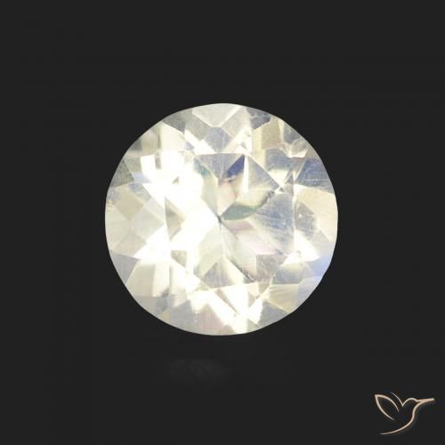 0.48ct Naturel Blanc bleuâtre Pierre de lune arc-en-ciel, Tour, Transparent