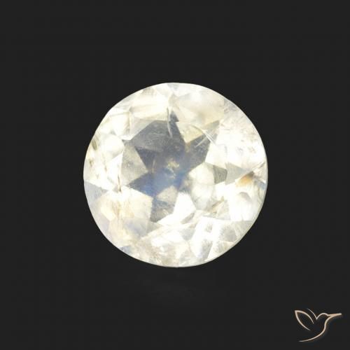 Pierre de lune arc-en-ciel Blanc bleuâtre naturelle Tour, 0.66 ct, Transparent