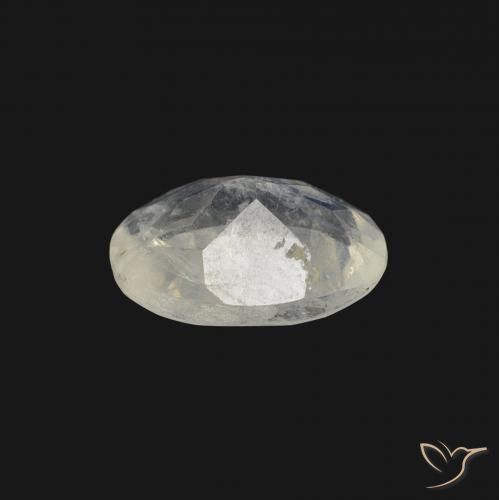 Pierre de lune arc-en-ciel Blanc bleuâtre naturelle ovale, 1.04 ct, Transparent
