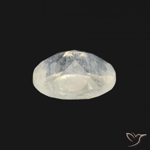 Pierre de lune arc-en-ciel Blanc bleuâtre naturelle ovale, 1.23 ct, Transparent