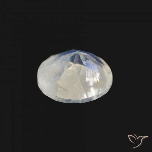 Pierre de lune arc-en-ciel Blanc bleuâtre naturelle Tour, 1.04 ct, Transparent