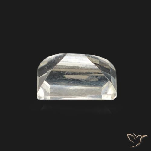 Pierre de lune arc-en-ciel Blanc bleuâtre naturelle Baquette, 0.60 ct, Transparent