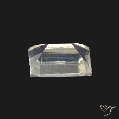 Pierre de lune arc-en-ciel Blanc bleuâtre naturelle Baquette, 0.47 ct, Transparent