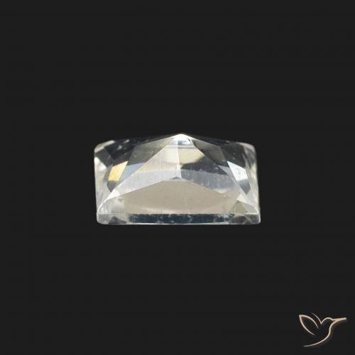 Pierre de lune arc-en-ciel Blanc bleuâtre naturelle Baquette, 0.47 ct, Transparent