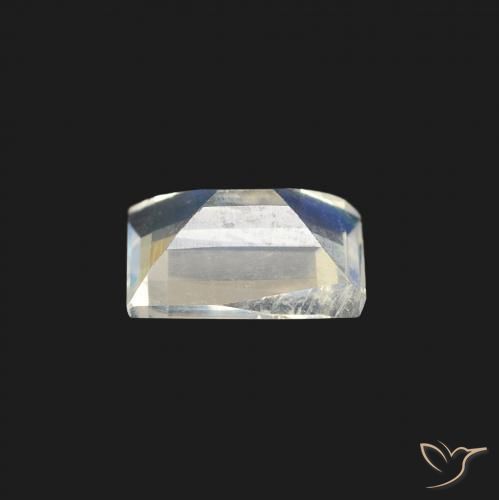 Pierre de lune arc-en-ciel Blanc bleuâtre naturelle Baquette, 0.82 ct, VS