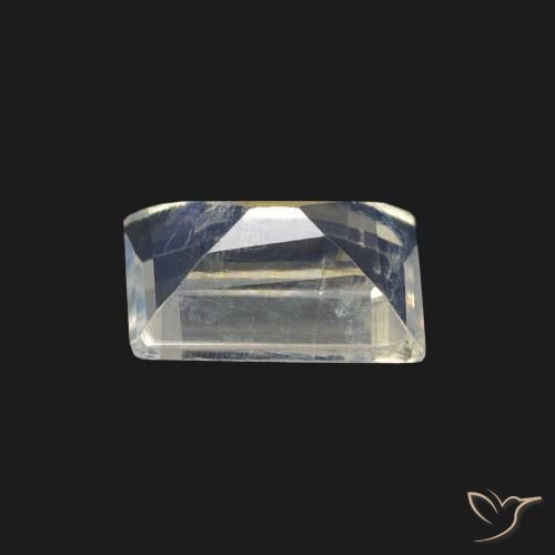 Pierre de lune arc-en-ciel Blanc bleuâtre naturelle Baquette, 0.56 ct, Transparent