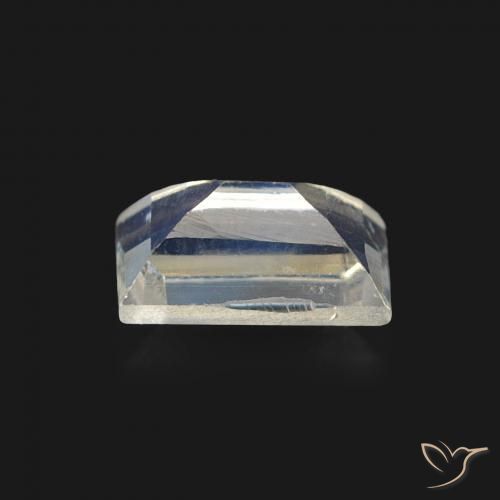 Pierre de lune arc-en-ciel Blanc bleuâtre naturelle Baquette, 0.50 ct, Transparent