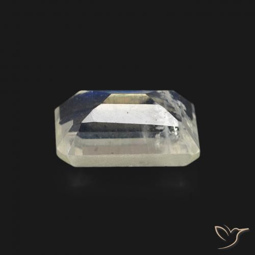 Pierre de lune arc-en-ciel Blanc bleuâtre naturelle Octogone / coupe Émeraude, 0.57 ct, Transparent
