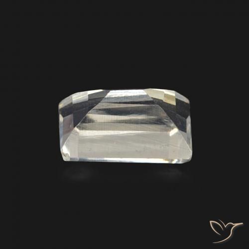 Pierre de lune arc-en-ciel Blanc bleuâtre naturelle Baquette, 0.47 ct, Transparent