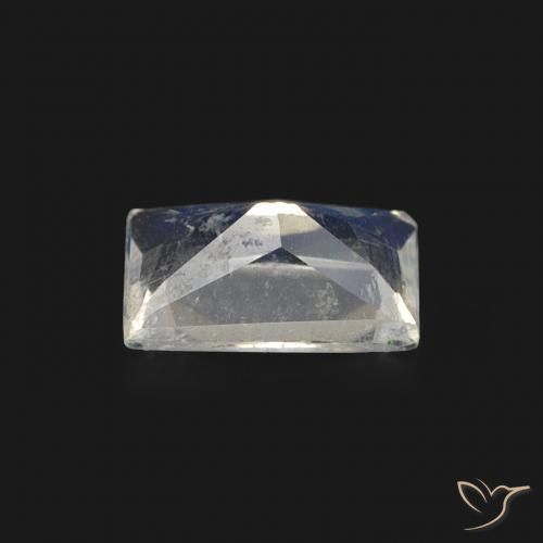 Pierre de lune arc-en-ciel Blanc bleuâtre naturelle Baquette, 0.49 ct, Transparent