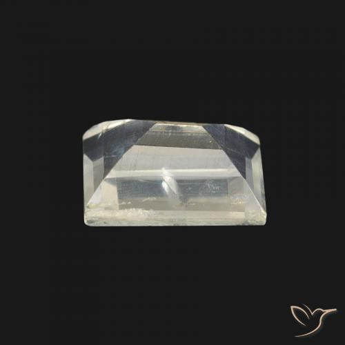 Pierre de lune arc-en-ciel Blanc bleuâtre naturelle Baquette, 1.00 ct, Transparent