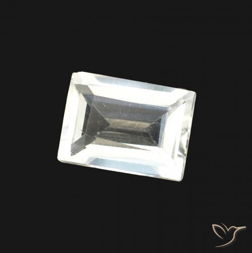Pierre de lune arc-en-ciel Blanc bleuâtre naturelle Baquette, 0.75 ct, Transparent