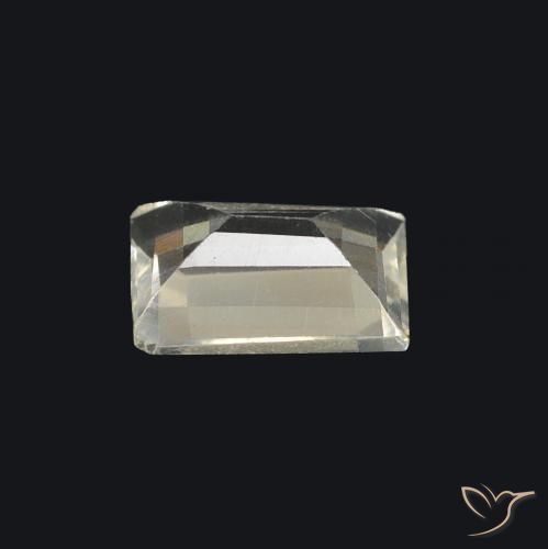 Pierre de lune arc-en-ciel Blanc bleuâtre naturelle Baquette, 0.75 ct, Transparent