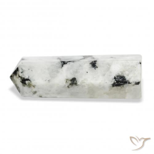 Pierre de lune arc-en-ciel Blanc avec noir naturelle Fantaisie, 40.21 ct, Opaque