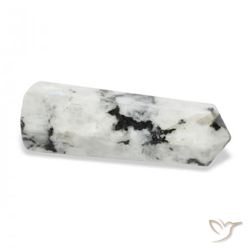 Pierre de lune arc-en-ciel Blanc avec noir naturelle Fantaisie, 40.21 ct, Opaque