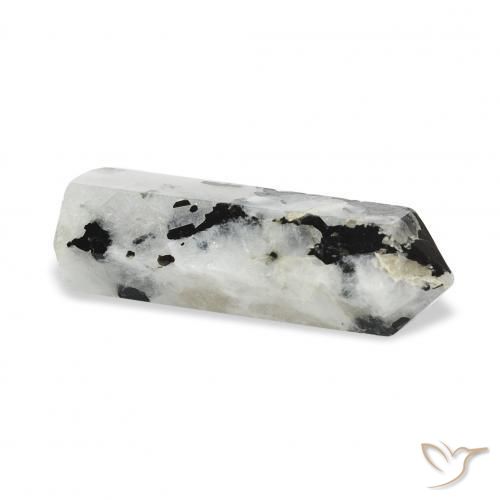 Pierre de lune arc-en-ciel Blanc avec noir naturelle Fantaisie, 27.92 ct, Opaque
