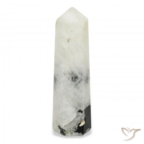 Pierre de lune arc-en-ciel Blanc avec noir naturelle Fantaisie, 41.20 ct, Opaque